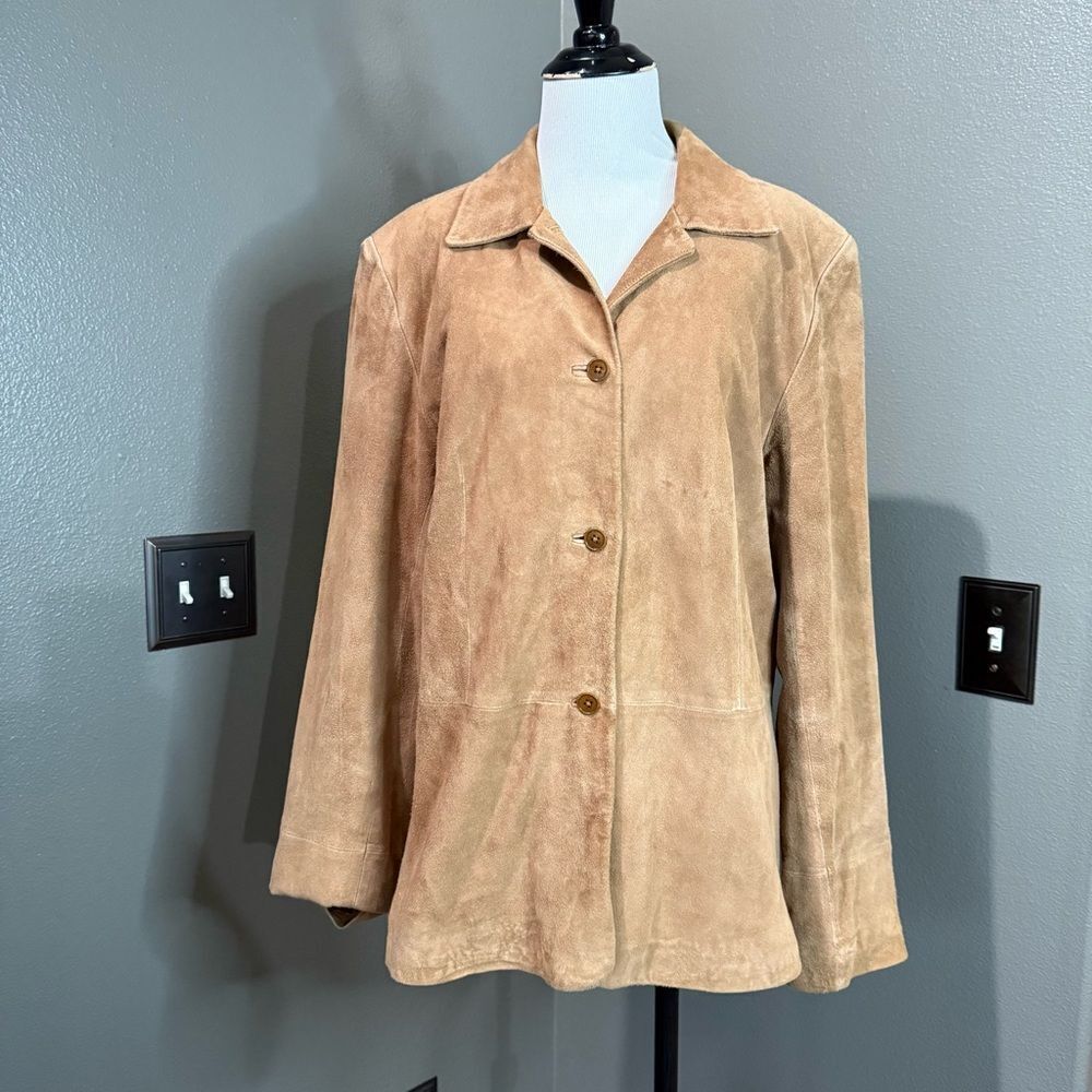 Ann Taylor Tan Leather Jacket Classic Style